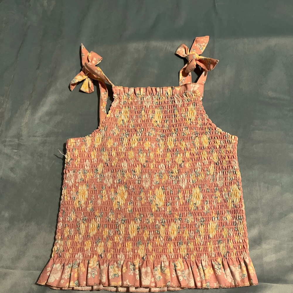 Elegant Floral Smocked Tank Top